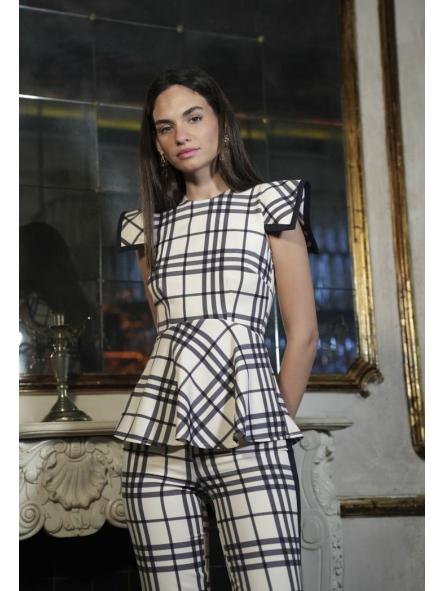 MARIN. CONJUNTO MARIN CUADROS EN AZUL MARINO