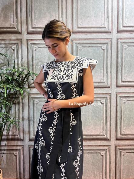 MEDITERRANO. VESTIDO MARINO CON CUELLO BLANCO [3]