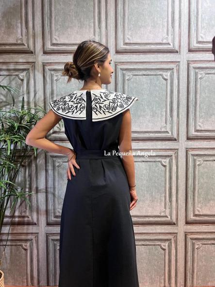 MEDITERRANO. VESTIDO MARINO CON CUELLO BLANCO [2]