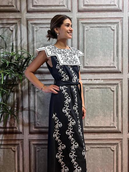 MEDITERRANO. VESTIDO MARINO CON CUELLO BLANCO [1]