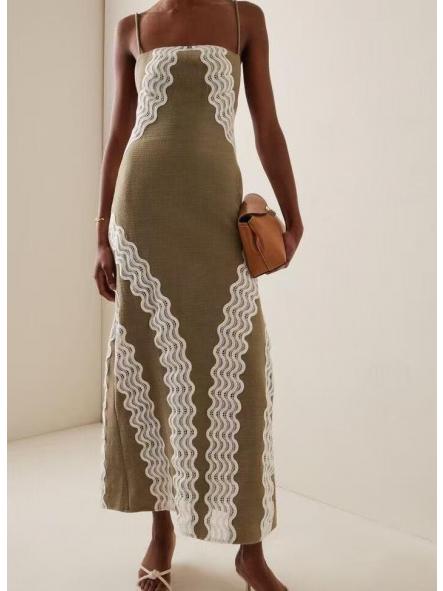 MUSS. VESTIDO MIDI COLOR CAQUI [0]