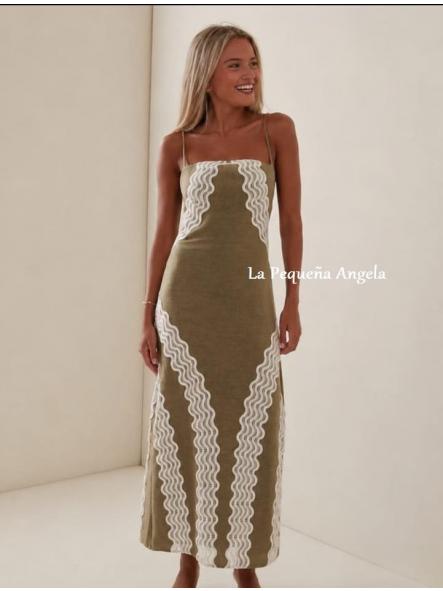MUSS. VESTIDO MIDI COLOR CAQUI [3]