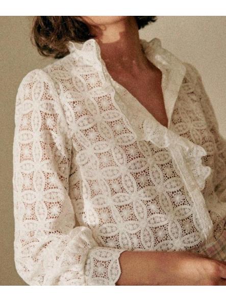 POSITANO. CAMISA BLANCA GUIPUR