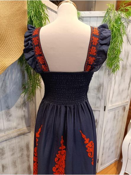 RETINO. VESTIDO AZUL MARINO Y ROJO [3]