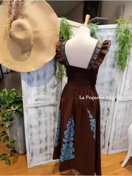 RETINO. VESTIDO MARRON Y TURQUESA [3]