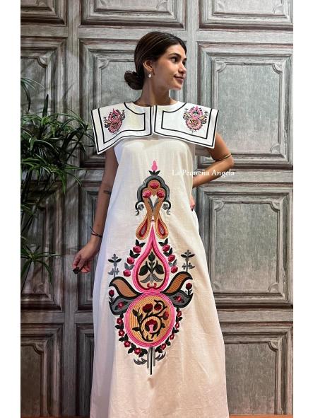 ROUSE. VESTIDO MIDI BORDADO