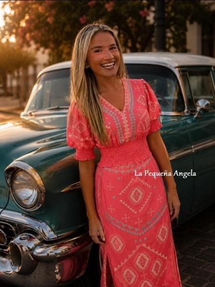 SANDY. CONJUNTO TOP Y FALDA EN CORAL [2]