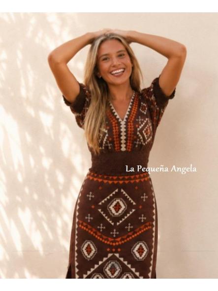 SANDY. CONJUNTO TOP Y FALDA MARRON [1]