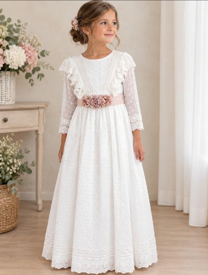 SAVONA. VESTIDO PRIMERA COMUNION EN PLUMETI