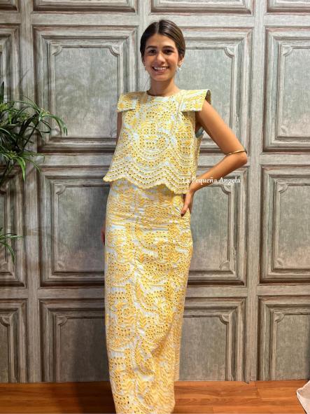 MARCELA. CONJUNTO TOP Y FALDA