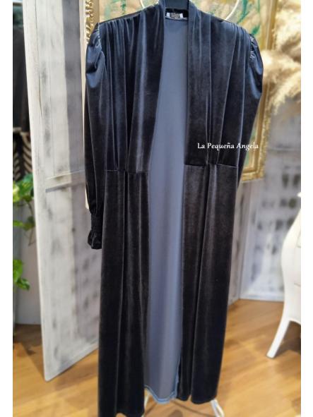 VELLUTO. CAFTAN TERCIOPELO GRIS [0]