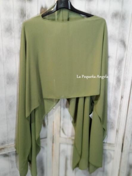 CAPA DE GASA EN VERDE CAQUI