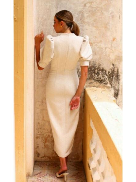 YARI. VESTIDO MIDI EN CRUDO [2]