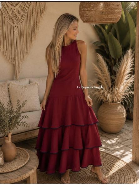 ZAHARA. VESTIDO GRANATE [2]