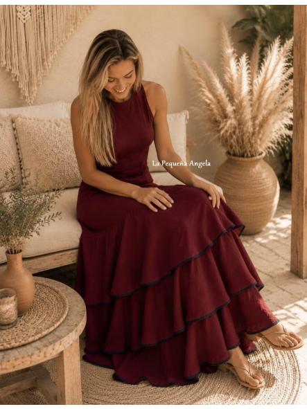 ZAHARA. VESTIDO GRANATE [1]