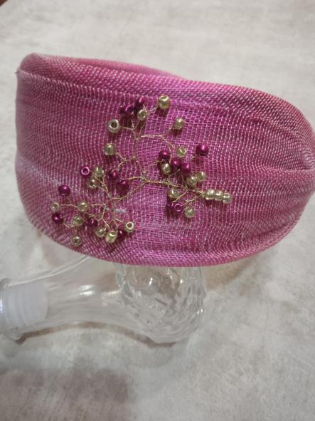 EL6 DIADEMA MUJERO EN ROSA CON PIEDRAS ROSA Y DORADO [2]