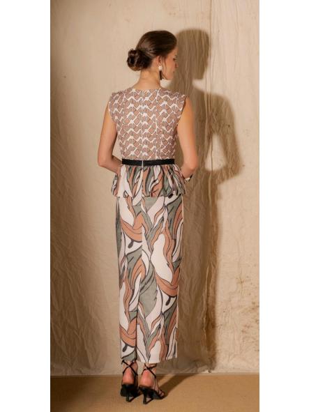 2844, VESTIDO VERDE Y MARRON [3]