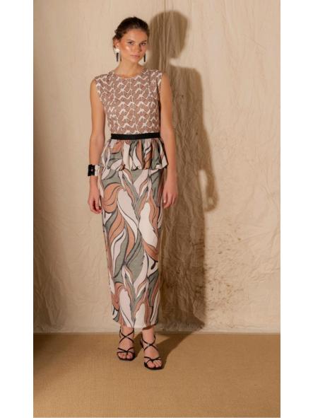 2844, VESTIDO VERDE Y MARRON [1]