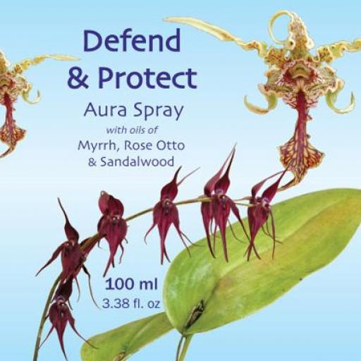 Defend and Protect con aceites de Sandalo, Mirra & Rosa de Bulgaria, etiqueta azul