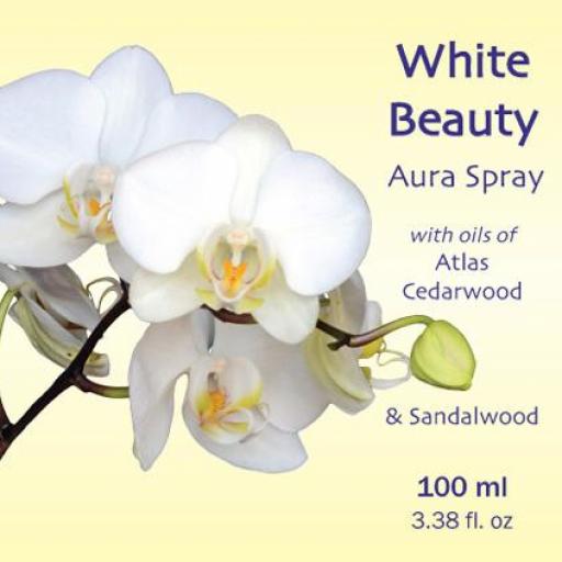 White Beauty con aceites de Sándalo y Cedro Atlas, etiqueta amarilla