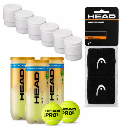 Pack Jugador Habitual Pádel – Bolas, Overgrips y Accesorios para Jugar sin Límites || Head o Wilson