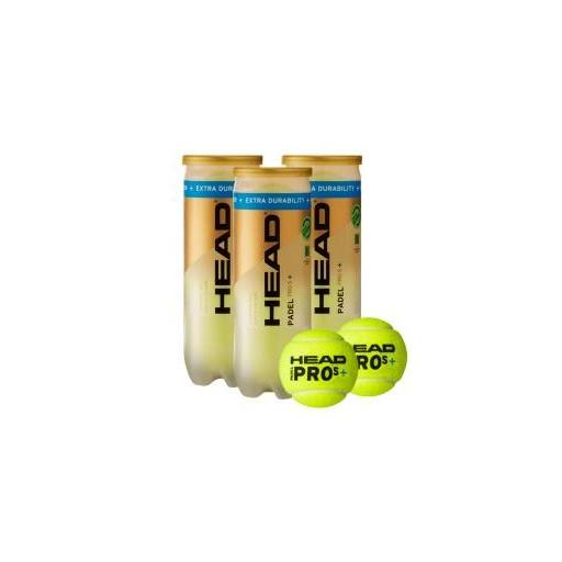 Head Pro S+ Bolas de Pádel – Tubo de 3 Pelotas Oficiales | Mayor Durabilidad, Rebote Constante y Rendimiento Profesional [1]