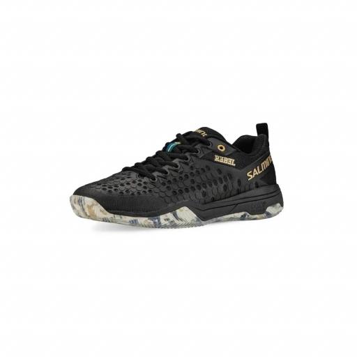 Zapatillas Salming Rebel Negro Blanco Dorado [1]