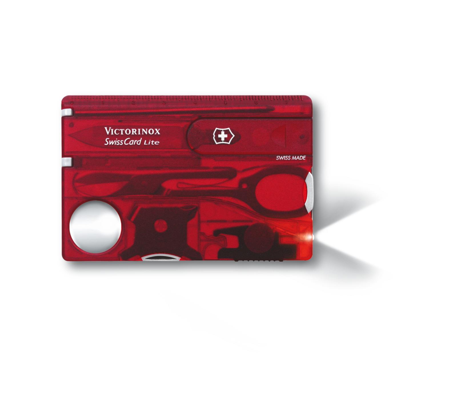 Tarjeta Multiusos Victorinox SwissCard Lite Rojo Translúcido 0.7300.T
