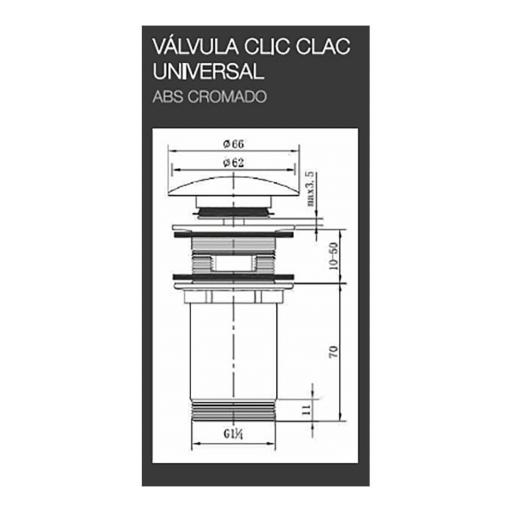 Desagüe "clic-clac" universal de lavabo-bidet cromado (envasado) [1]