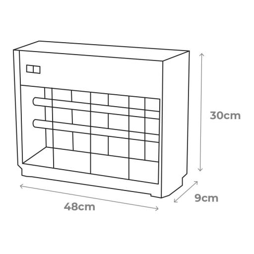 Mata insectos profesional electronico 2x15w 100m² 9x10x31cm color cromo/negro edm [1]