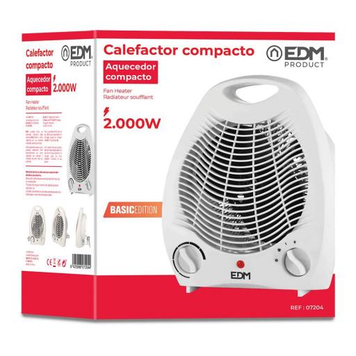 Calefactor de suelo - vertical. color blanco- 1000-2000w - edm [1]