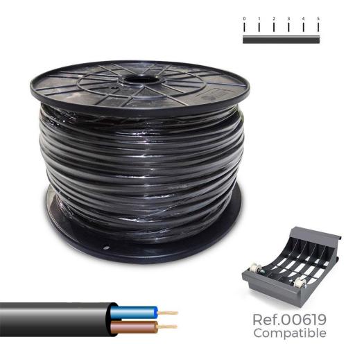 Carrete cable manguera h05vv-f , negra 2x1mm 400m (bobina grande ø400x200mm) [0]