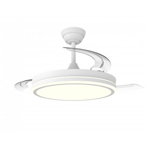 VENTILADOR TECHO CRISTAL NIGHT ECO RETRAC 48W WH 