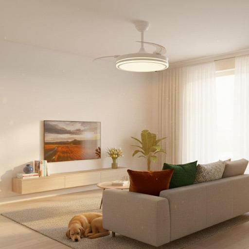 VENTILADOR TECHO CRISTAL NIGHT ECO RETRAC 48W WH  [1]