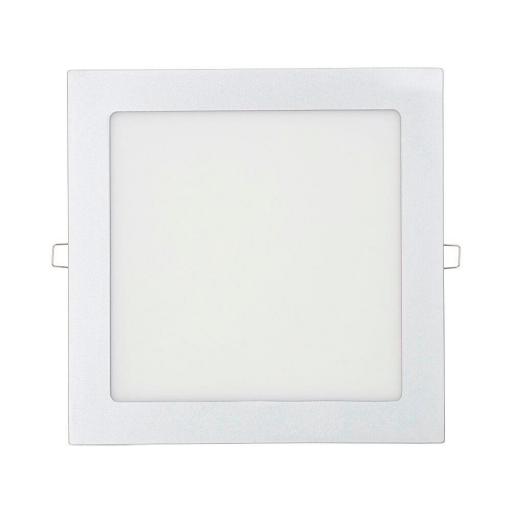 Downlight led empotrable cuadrado 20w luz fria 6400k 1500lm cromado 22x22cm edm [1]