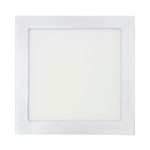 Downlight led superficie cuadrado 20w 1500lm 4000k luz dia cromado 22,5x22,5x4cm edm [1]