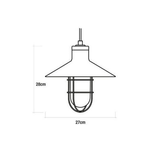 Lampara de techo metalica vintage e27 60w color negro ø27x28cm edm [1]