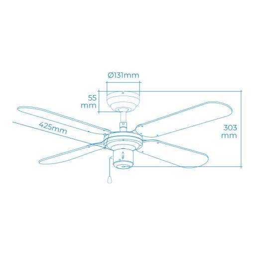 Ventilador de techo modelo baltico. color blanco. potencia: 50w aspas: ø102cm edm [1]