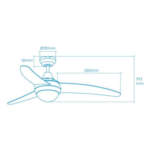 Ventilador de techo modelo egeo. color blanco. potencia: 60w aspas: ø122cm con mando a distancia edm [1]