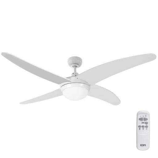 Ventilador de techo modelo caspio. color blanco. potencia: 60w aspas: ø132cm con mando a distancia edm [0]