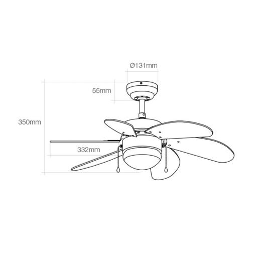 Ventilador de techo modelo aral. color wengue/niquel satinado. potencia: 50w aspas: ø76cm edm [1]