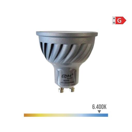 Bombilla dicroica led regulable gu10 6w 480lm 6400k luz fria ø5x5,5cm edm [0]