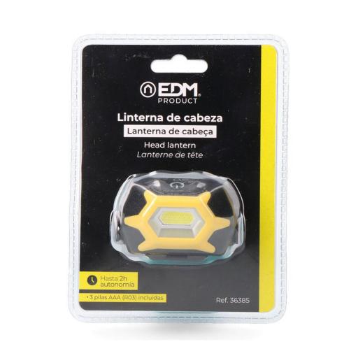 Linterna frontal. 1 led 1w 120lm 3xaaa (pilas incluidas). edm [3]