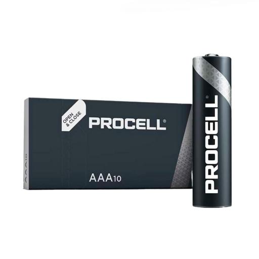 Pila alkalina procell duracell aaa - lr03 1,5v (caja 10 unid.) ø10,5x44,5mm [0]