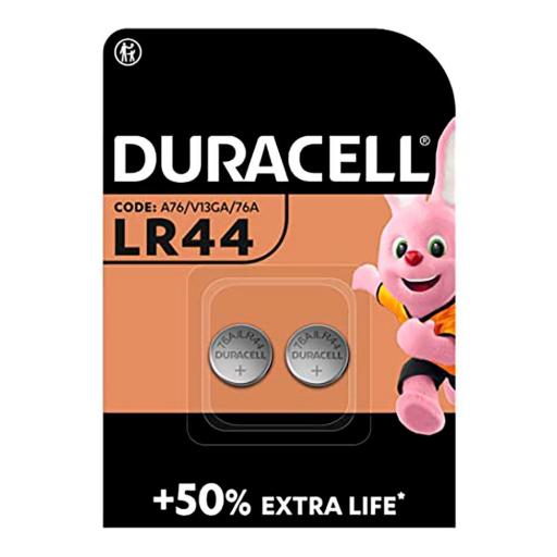 Micro pila boton alkalina duracell lr44 1,5v (blister 2 unid.) ø11,6x5,4mm [0]