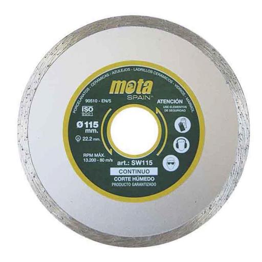 Disco de diamante liso corte humedo ø115mm clp18 sw115 mota [0]