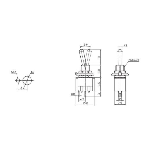 Interruptor unipolar 3a metalico mini [1]