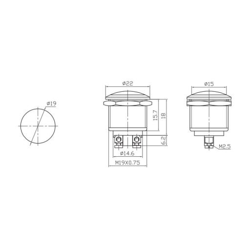 Pulsador metalico 2a 250v cromo [1]