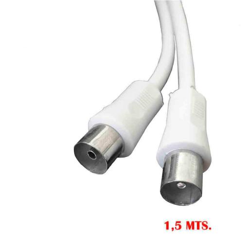 Prolongacion tv-video recta 9,5mm 1,5m envasada blanca edm [0]