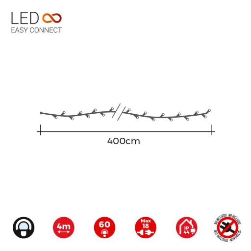 Guirnalda easy-connect 4m 60 leds blanco frio ip44 30v (ip44 interior-exterior) edm total 1,08w [2]